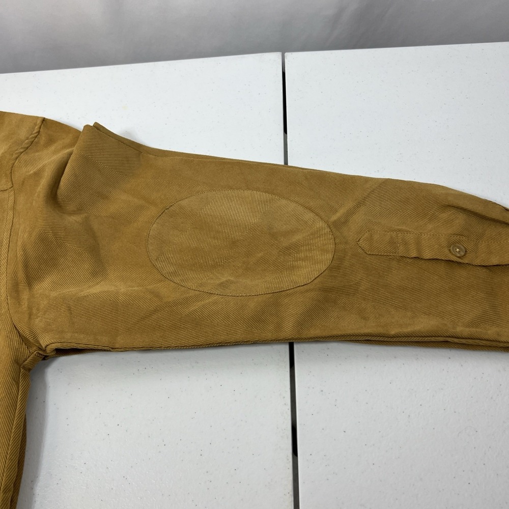 NWT Trust Mens Tan Long Sleeve Button Up Business Shirt Size Medium - Picture 13 of 13